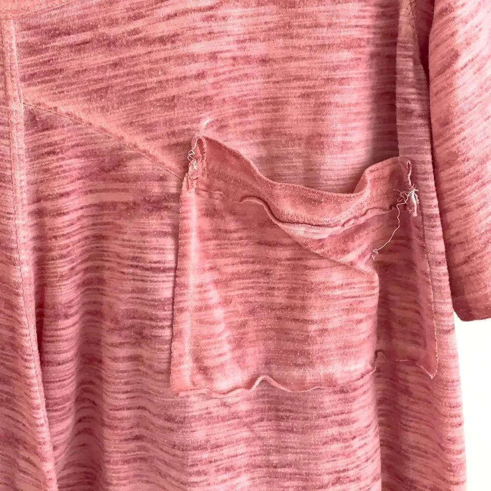 Umgee Drapey Blouse Rose Pink Basic Essential Tshirt Barbie Cottagecore - Picture 2 of 5